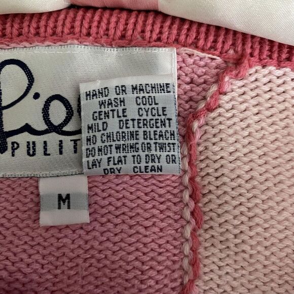 Lilly Pulitzer Sweater Womens Medium Floral Button Cardigan Knit Pullover - Picture 10 of 10